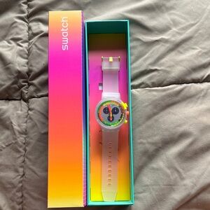 Swatch Neon Accents White Watch